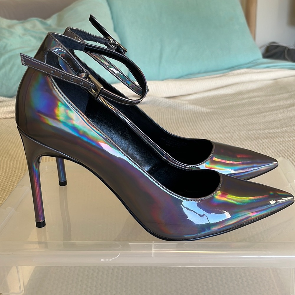Dark Iridescent Calvin Klein Stiletto Heels - Picture 1 of 12